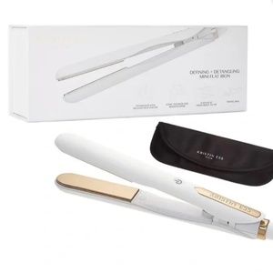 Kristin Ess Hair Defining+ Detailing Mini Flat Iron in White, Gold Trim